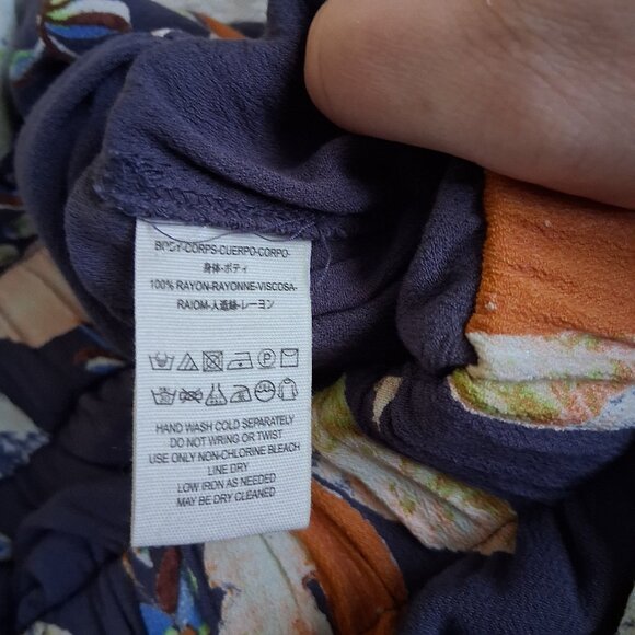 Free People Women's Size Large Island Time Denim Blue Print Midi Jumpsuit - Picture 8 of 16